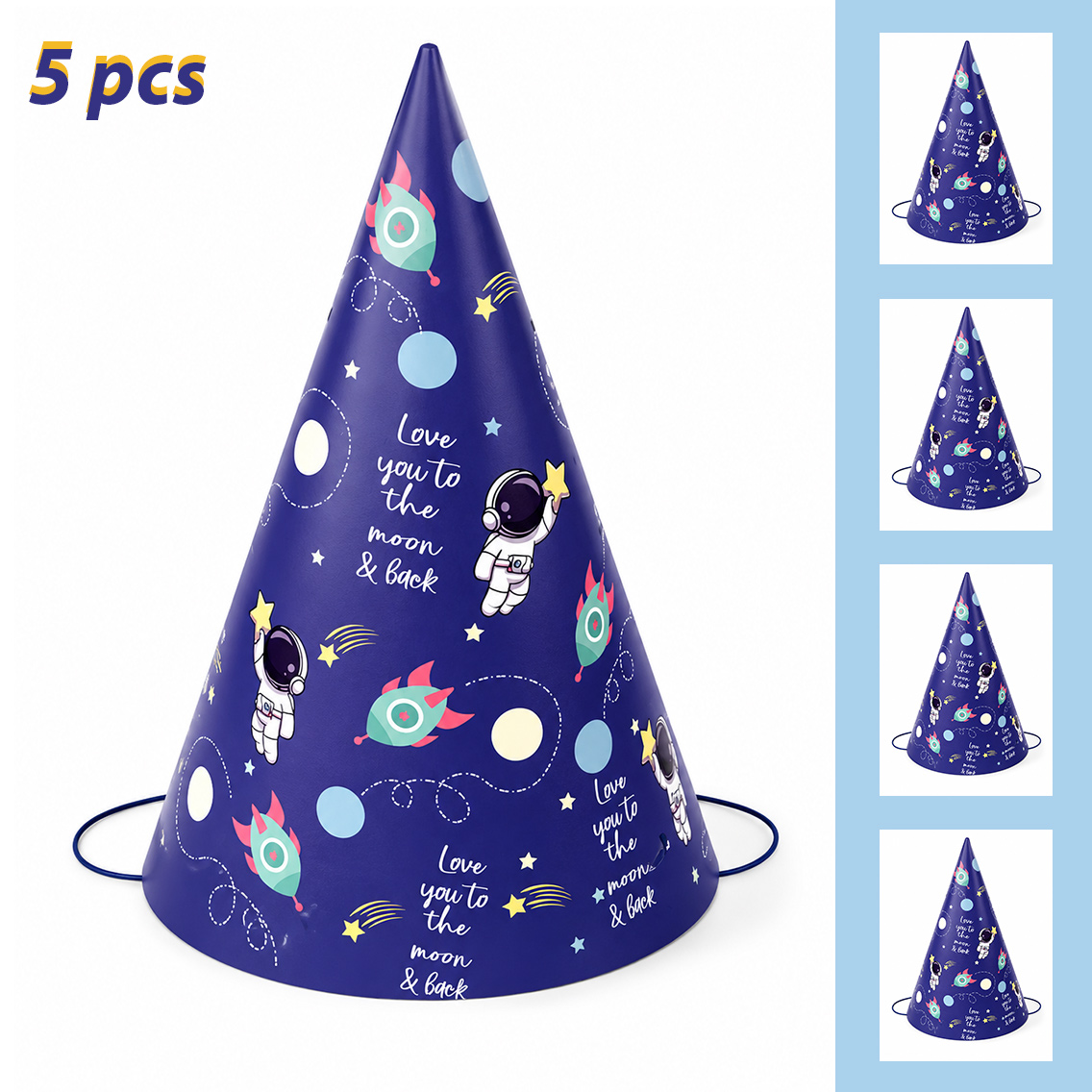 5 Li Astronot Happy Birthday Parti Şapkası