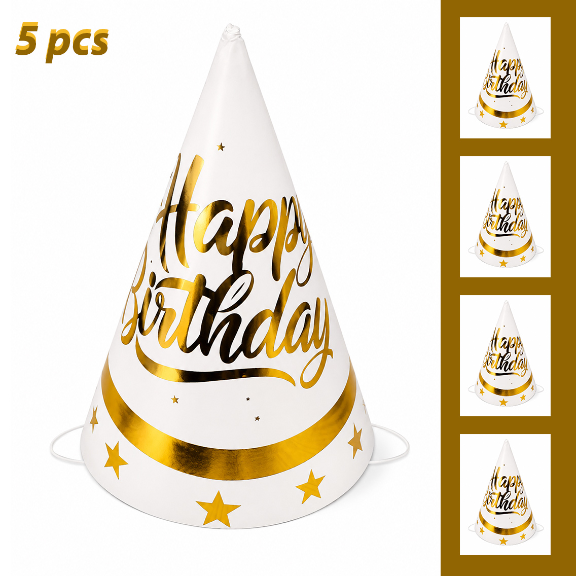 5 Li Happy Birthday Parti Şapkası