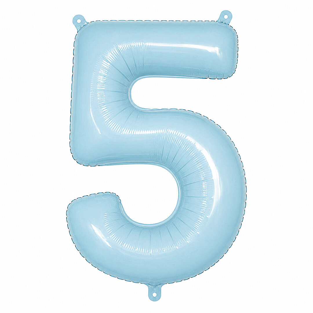 5 Rakam Folyo Balon Mavi Rengi (76 cm) 