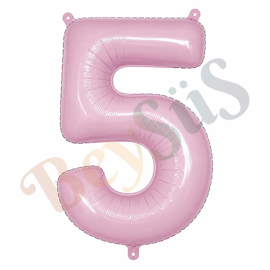 5 Rakam Folyo Balon pembe Rengi (76 cm)