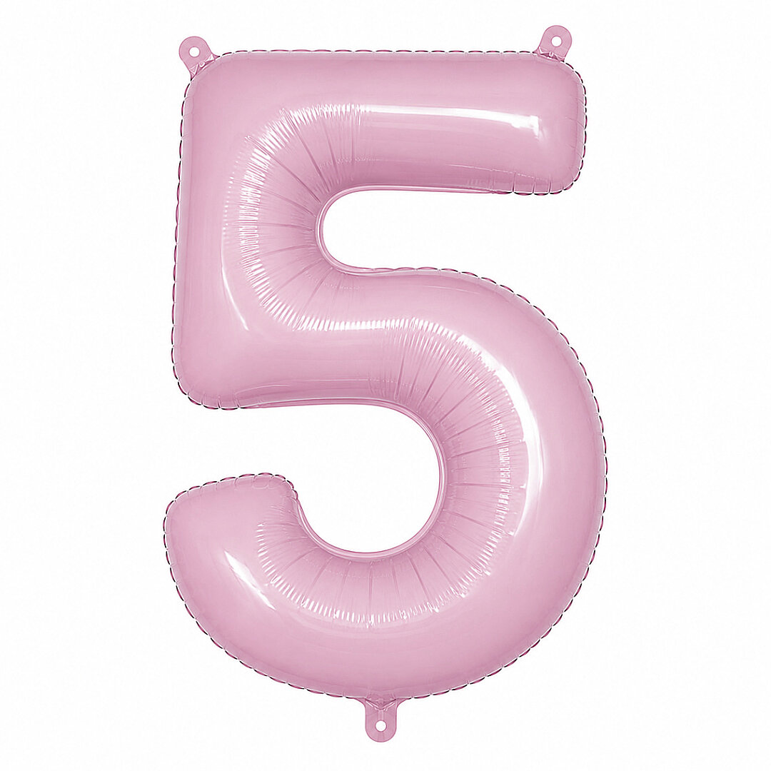5 Rakam Folyo Balon pembe Rengi (76 cm) 