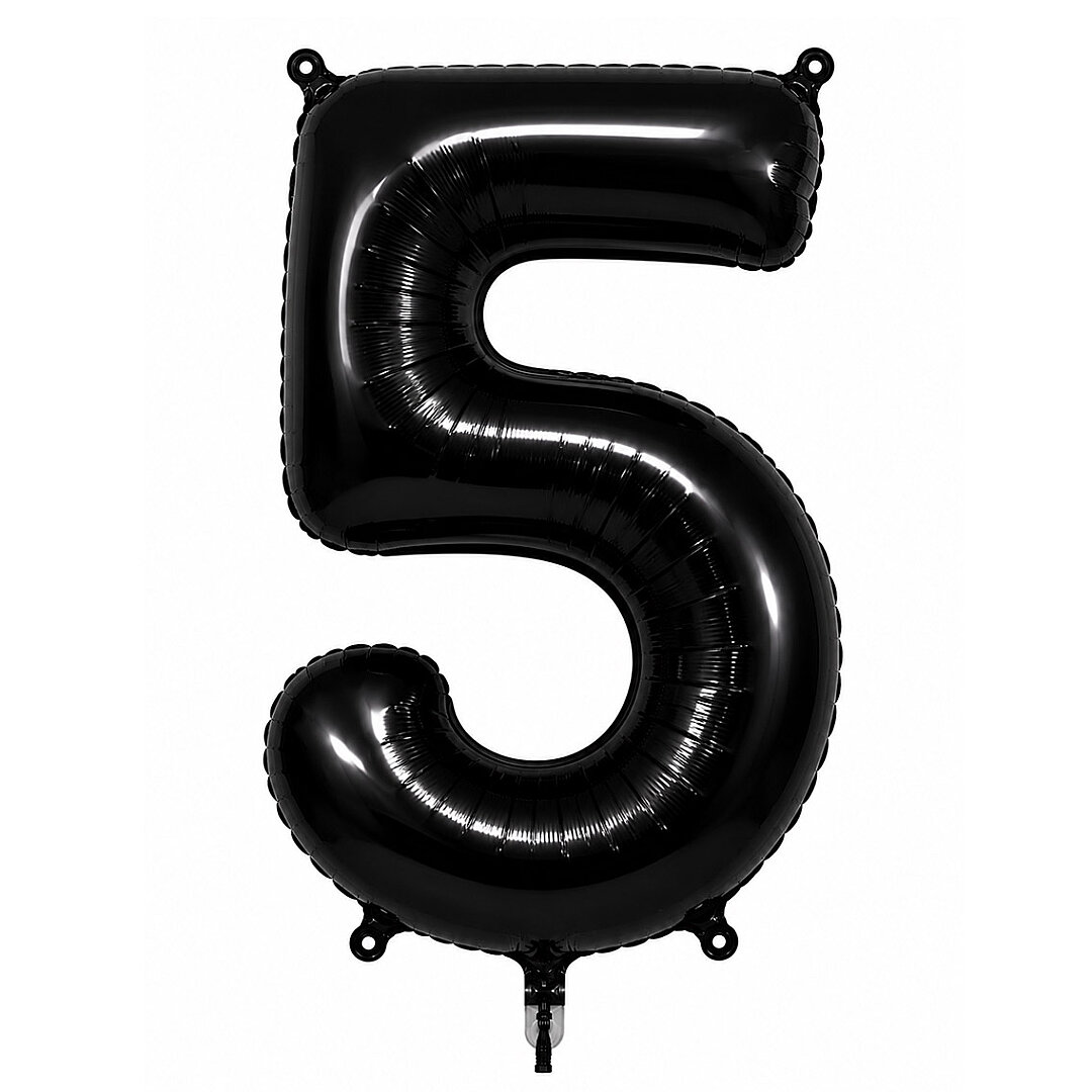 5 Rakam Folyo Balon Siyah Rengi (76 cm) 