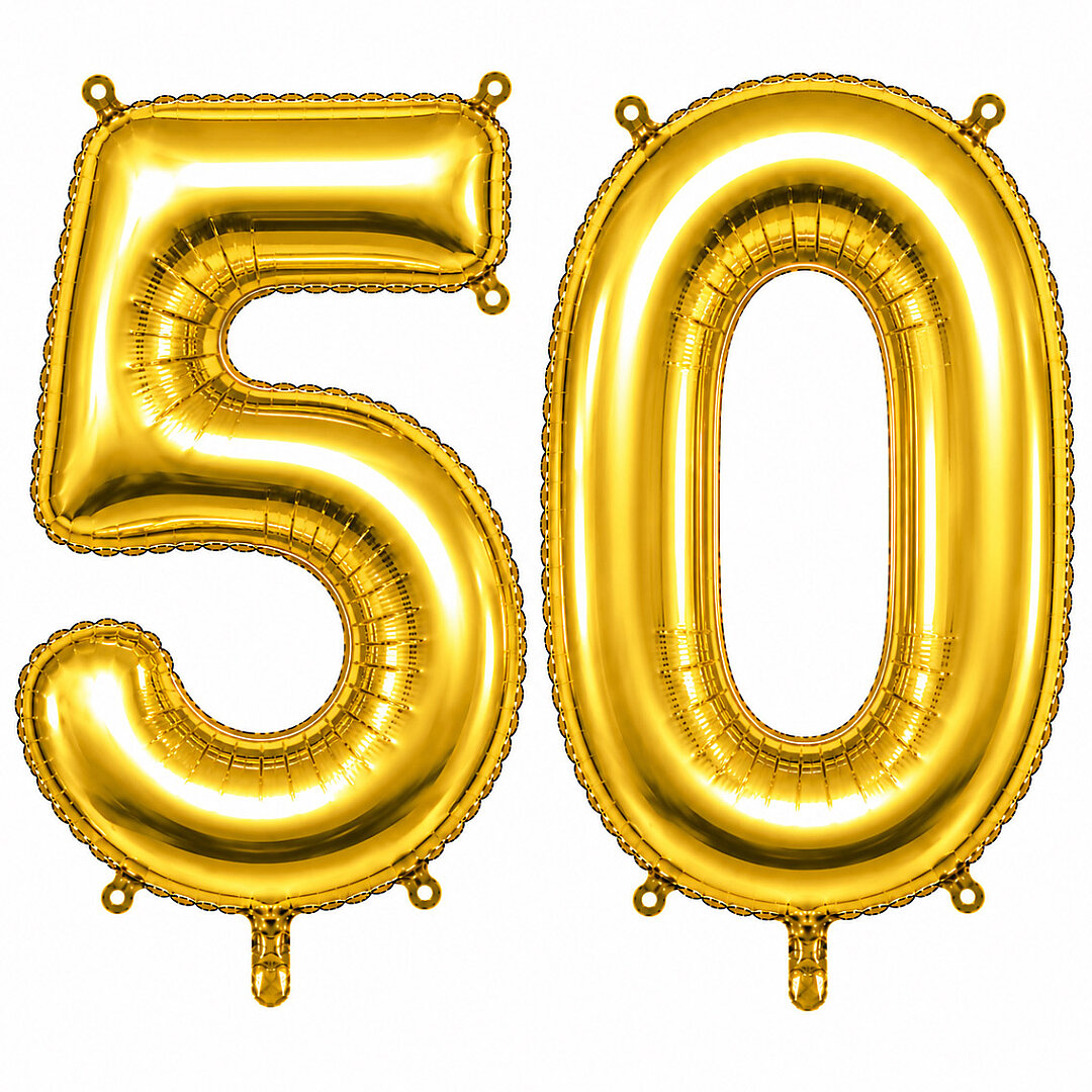 50 Rakam Folyo Balon Altın Rengi (100 cm) 