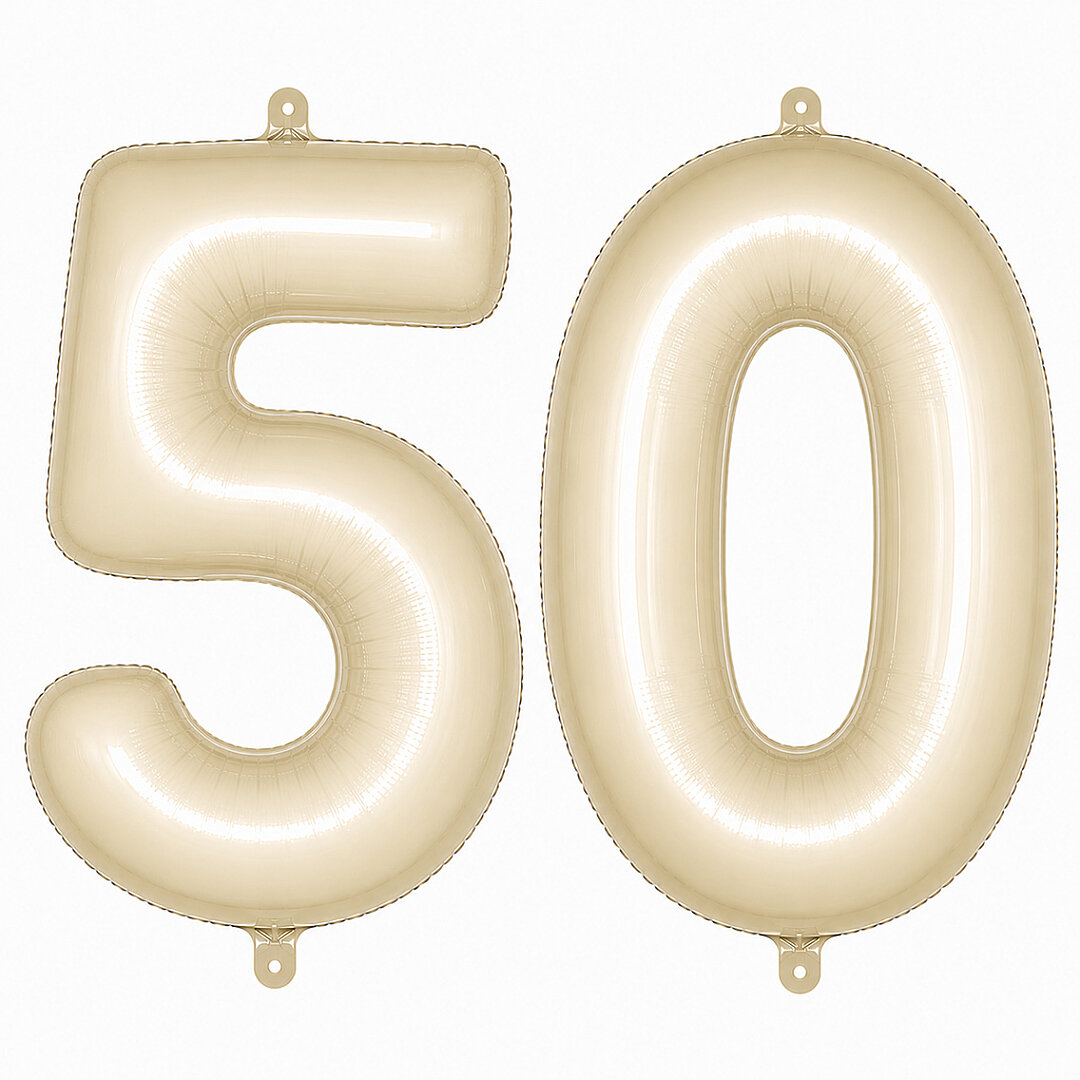 50 Rakam Folyo Balon krem Rengi (76 cm) 