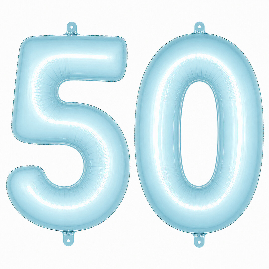 50 Rakam Folyo Balon Mavi Rengi (76 cm) 