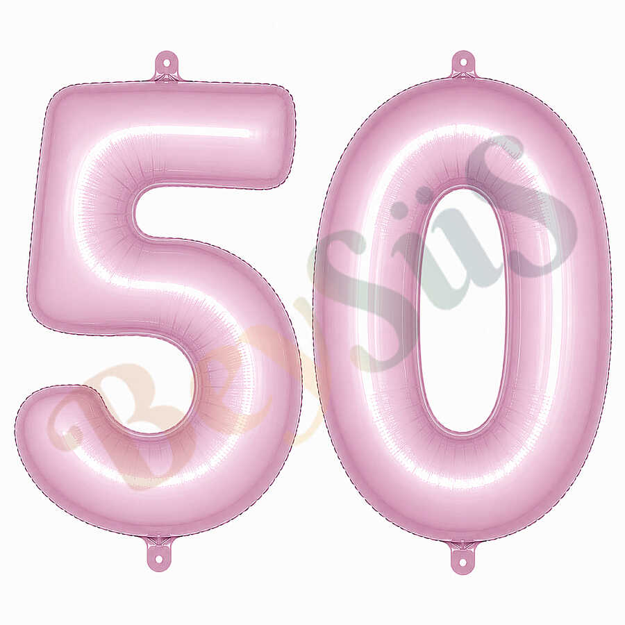 50 Rakam Folyo Balon pembe Rengi (76 cm)