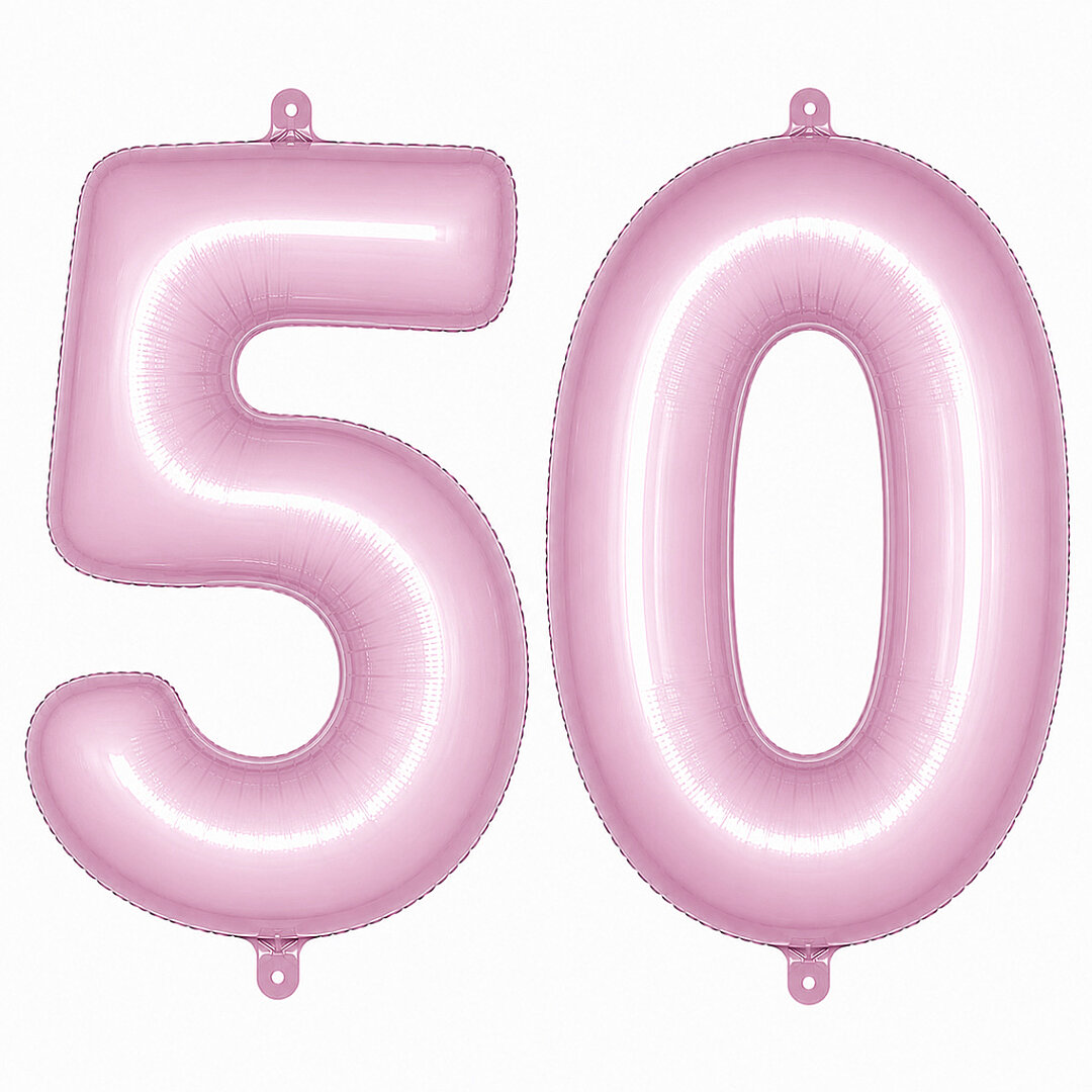 50 Rakam Folyo Balon pembe Rengi (76 cm) 