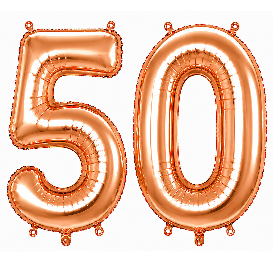 50 Rakam Folyo Balon Rose Gold Rengi (76 cm) 