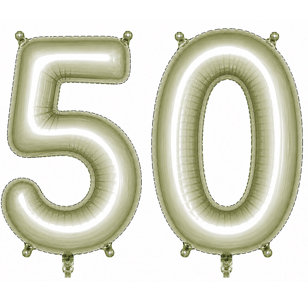 50 Rakam Folyo Balon Yeşil Rengi (76 cm) 