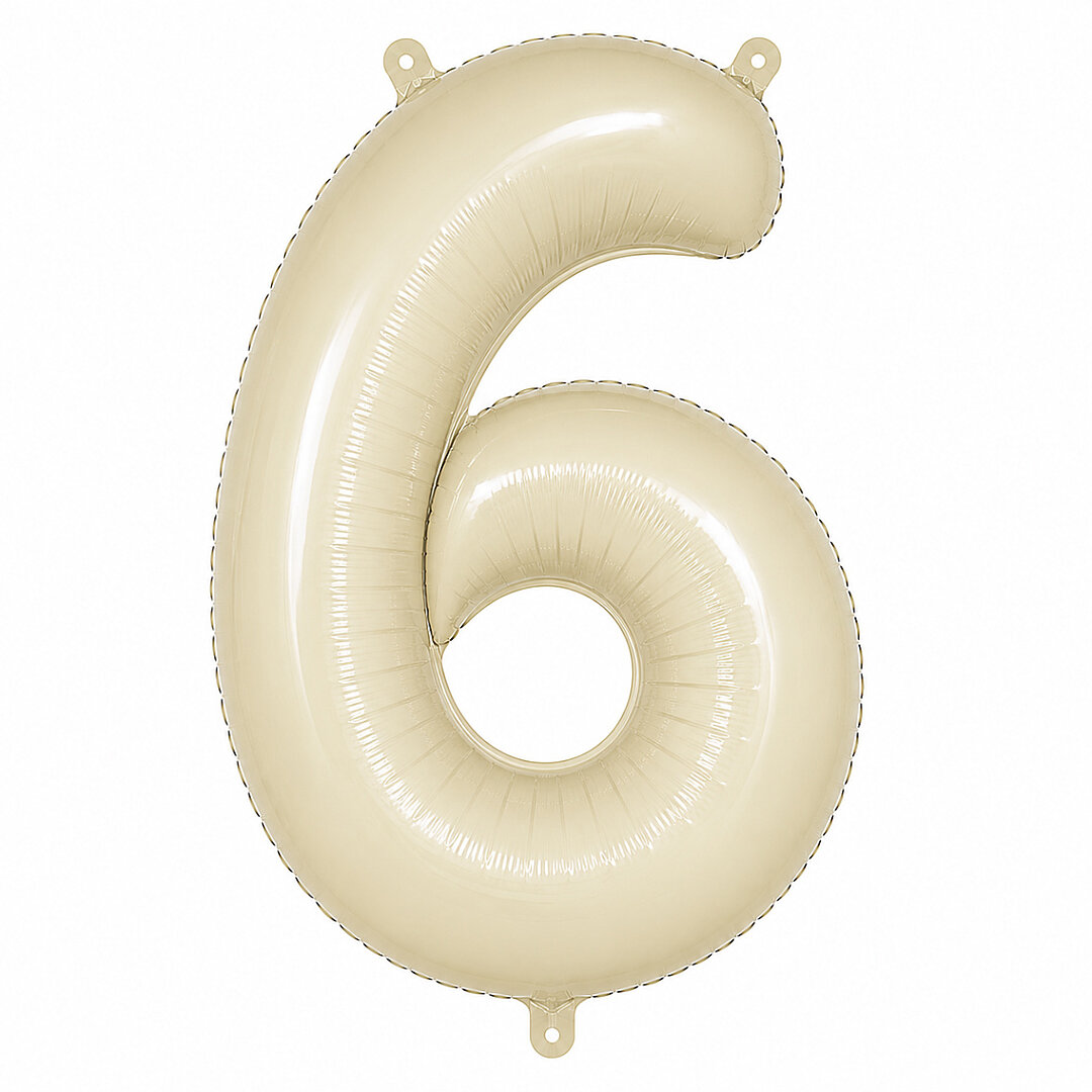 6 Rakam Folyo Balon krem Rengi (76 cm) 