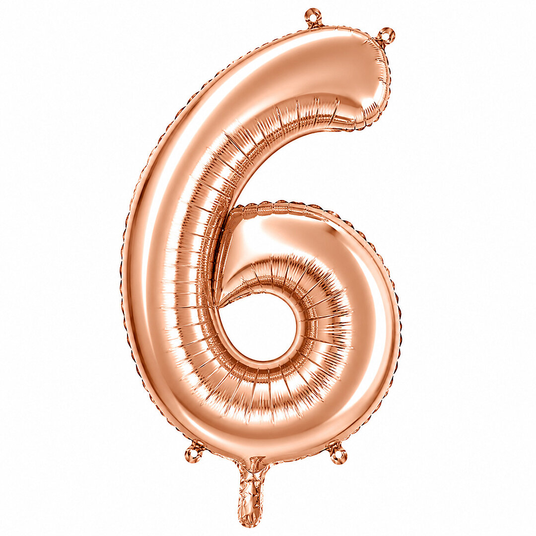 6 Rakam Folyo Balon Rose Gold Rengi (100 cm) 