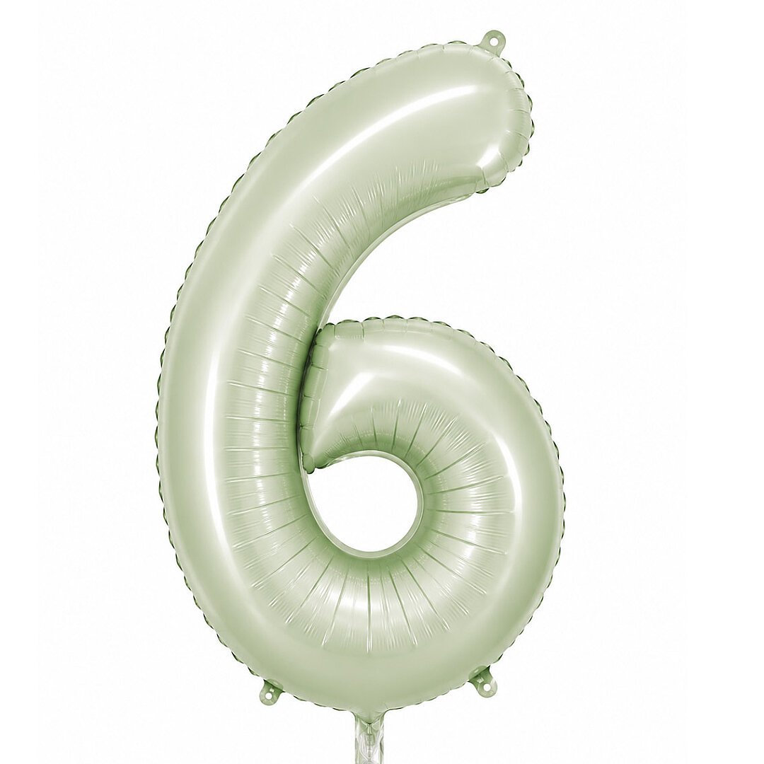 6 Rakam Folyo Balon Yeşil Rengi (76 cm) 