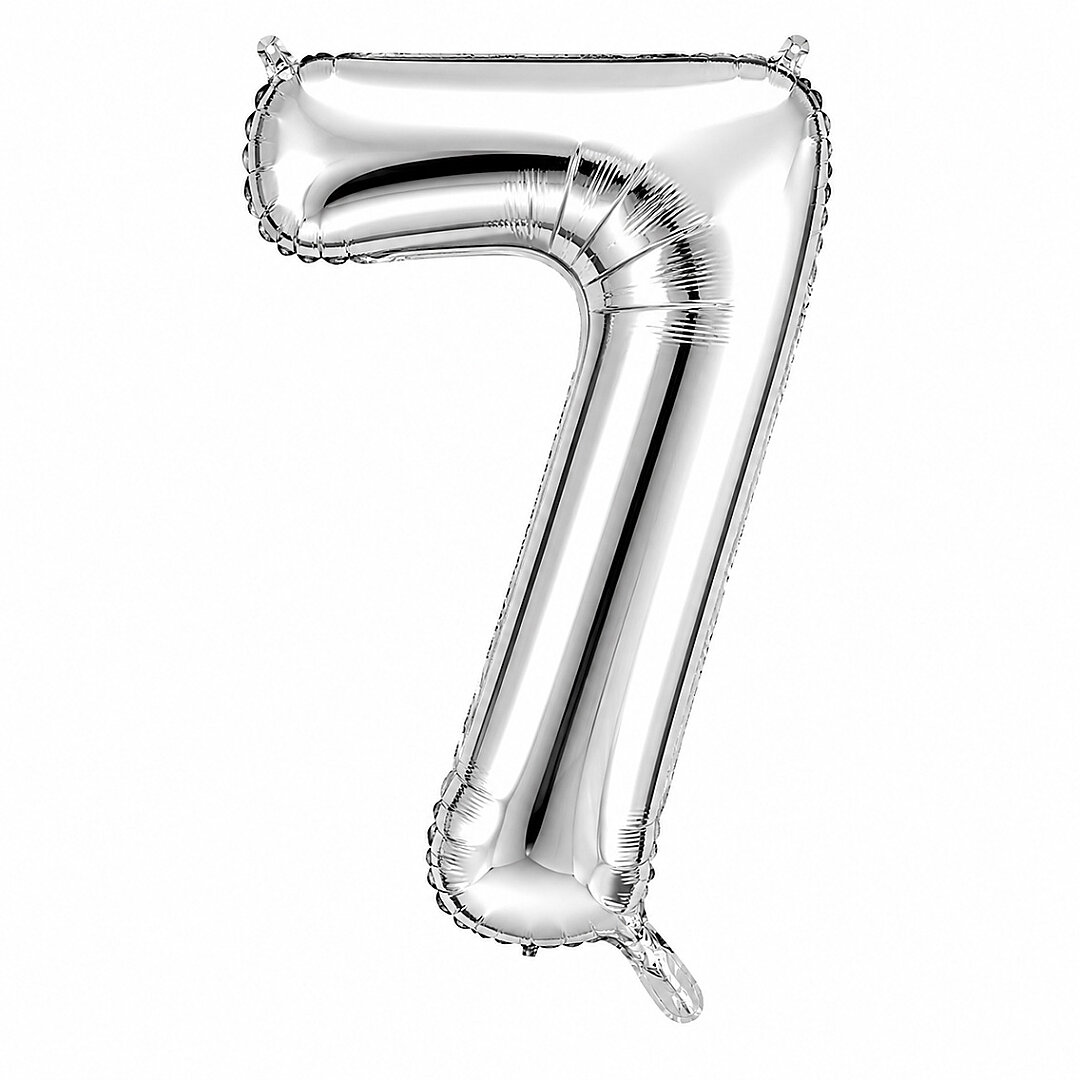 7 Rakam Folyo Balon Gümüş Rengi (100 cm) 