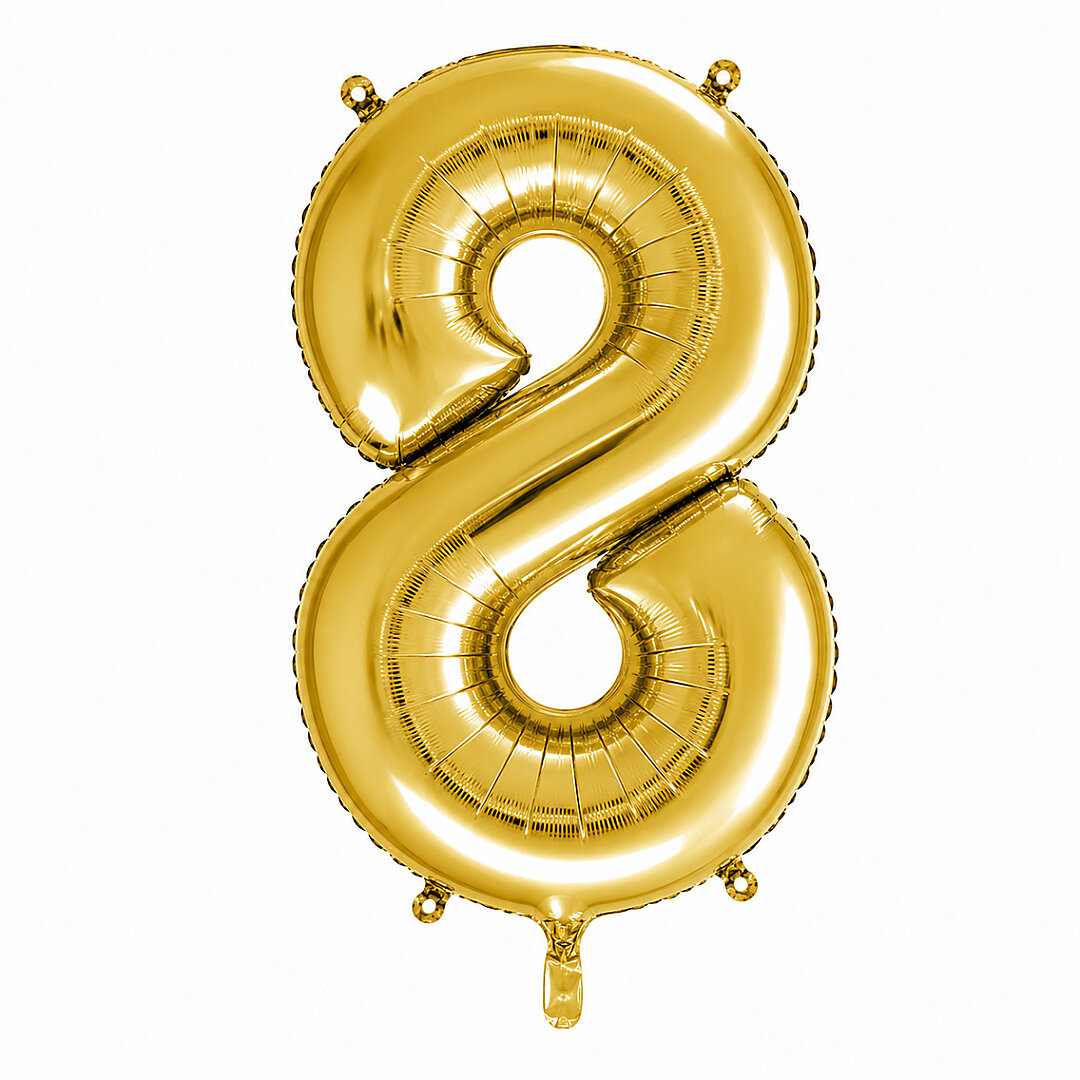 8 Rakam Folyo Balon Altın Rengi (76 cm) 