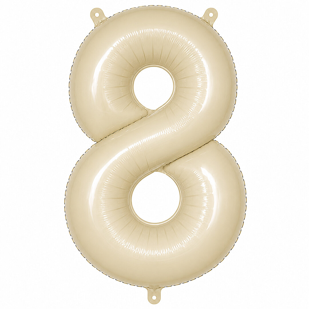 8 Rakam Folyo Balon krem Rengi (76 cm) 