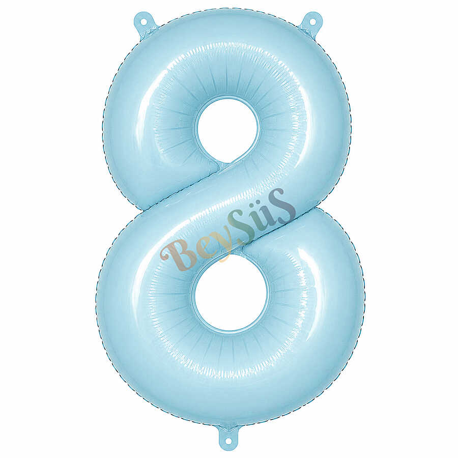 8 Rakam Folyo Balon Mavi Rengi (76 cm)