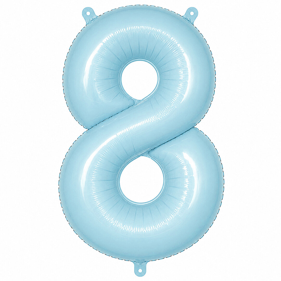 8 Rakam Folyo Balon Mavi Rengi (76 cm) 