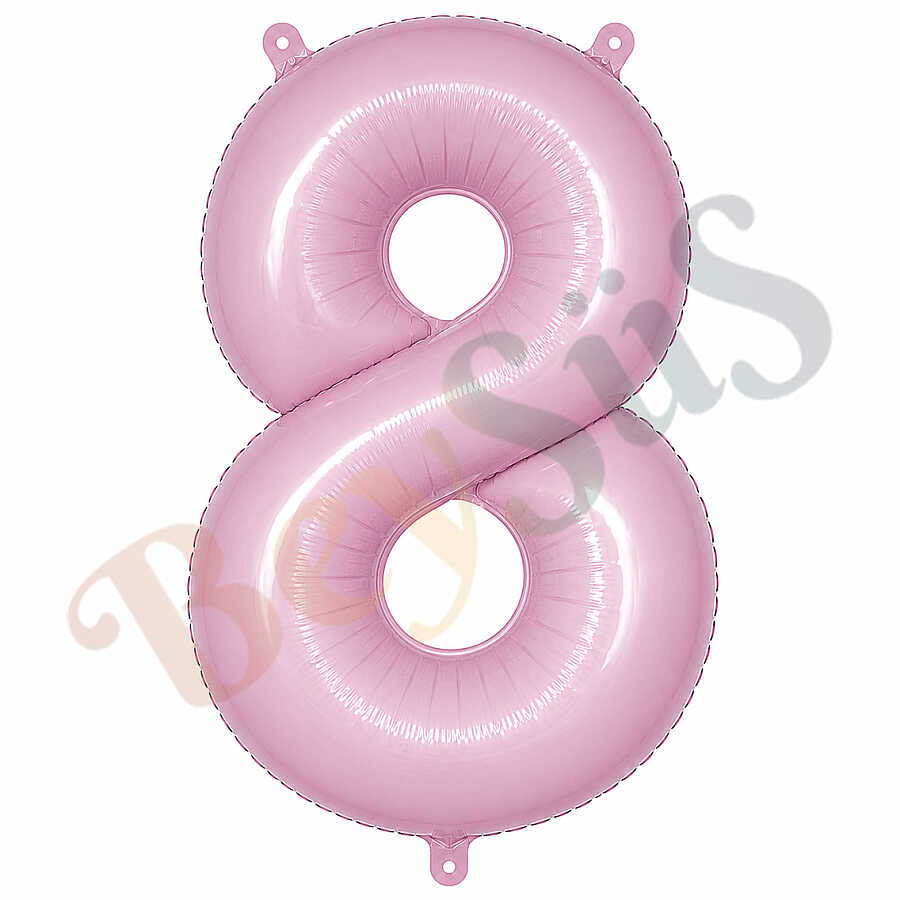 8 Rakam Folyo Balon pembe Rengi (76 cm)