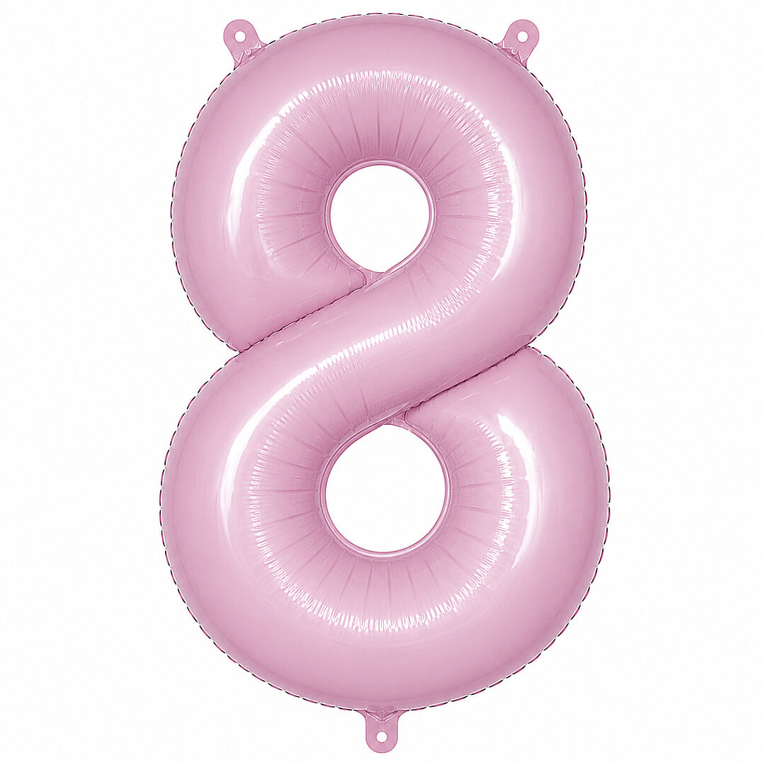 8 Rakam Folyo Balon pembe Rengi (76 cm) 