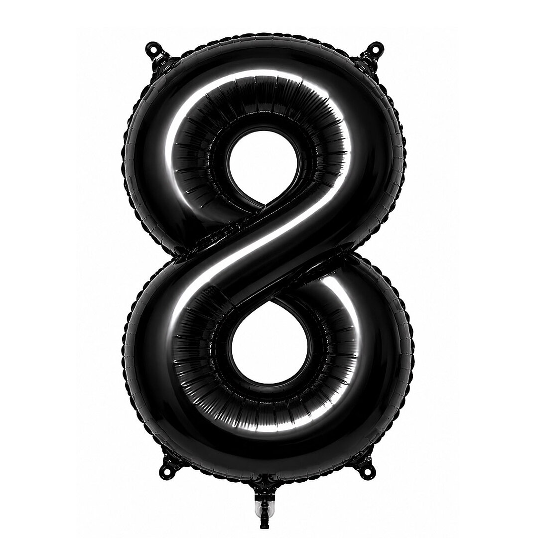 8 Rakam Folyo Balon Siyah Rengi (76 cm) 
