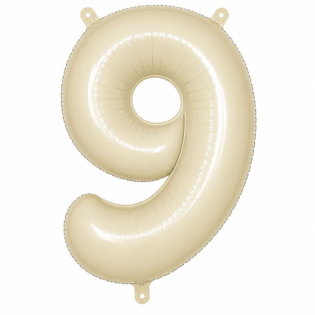 9 Rakam Folyo Balon krem Rengi (76 cm) 