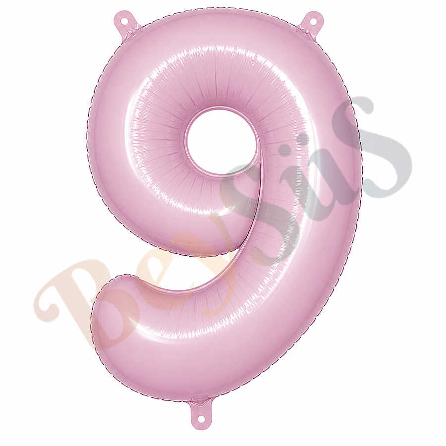 9 Rakam Folyo Balon pembe Rengi (76 cm)