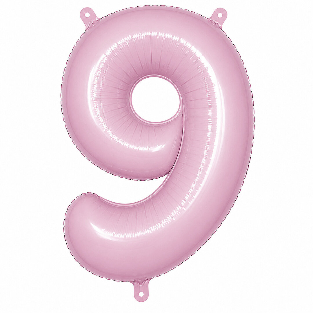 9 Rakam Folyo Balon pembe Rengi (76 cm) 