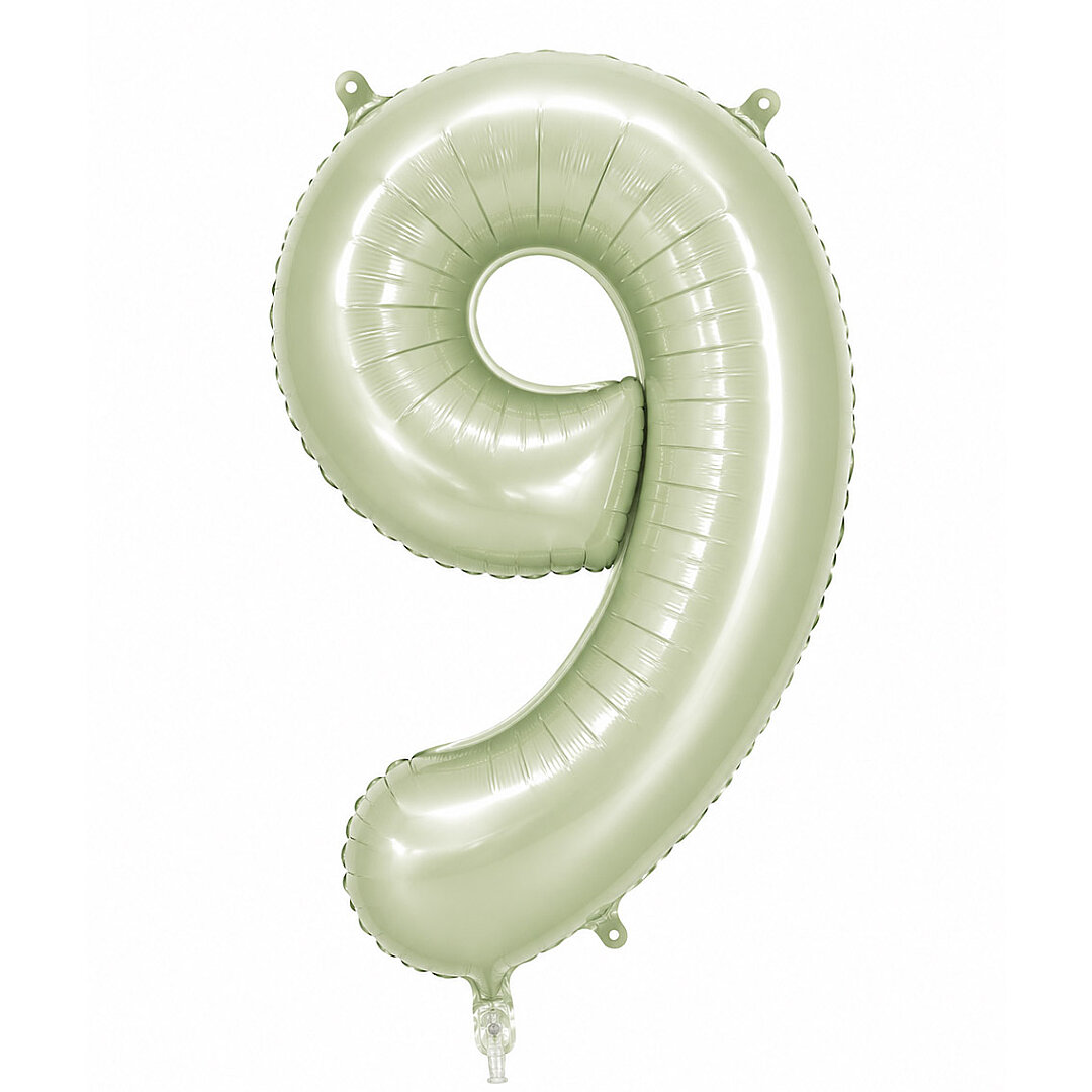 9 Rakam Folyo Balon Yeşil Rengi (76 cm) 