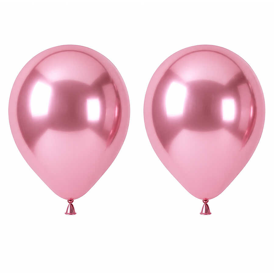 Açık Pembe Renk Lateks krom Balon (45 cm) - 2 Adet
