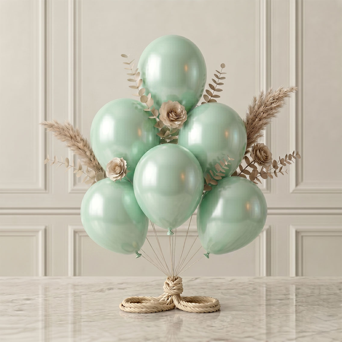 Açık Yeşil Renk Lateks Metalik Balon (30 cm) - 6 Adet