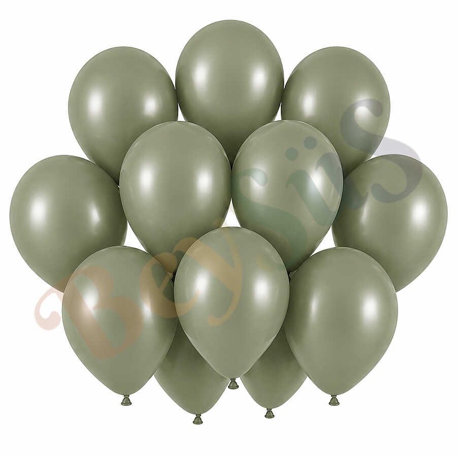 Ada Çayı Renk Lateks Retro Balon (30 cm) - 12 Adet