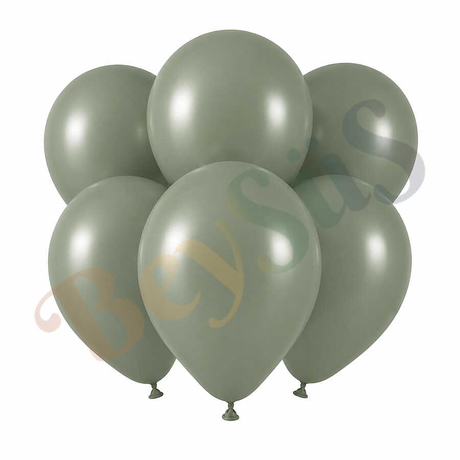 Ada Çayı Renk Lateks Retro Balon (30 cm) - 6 Adet