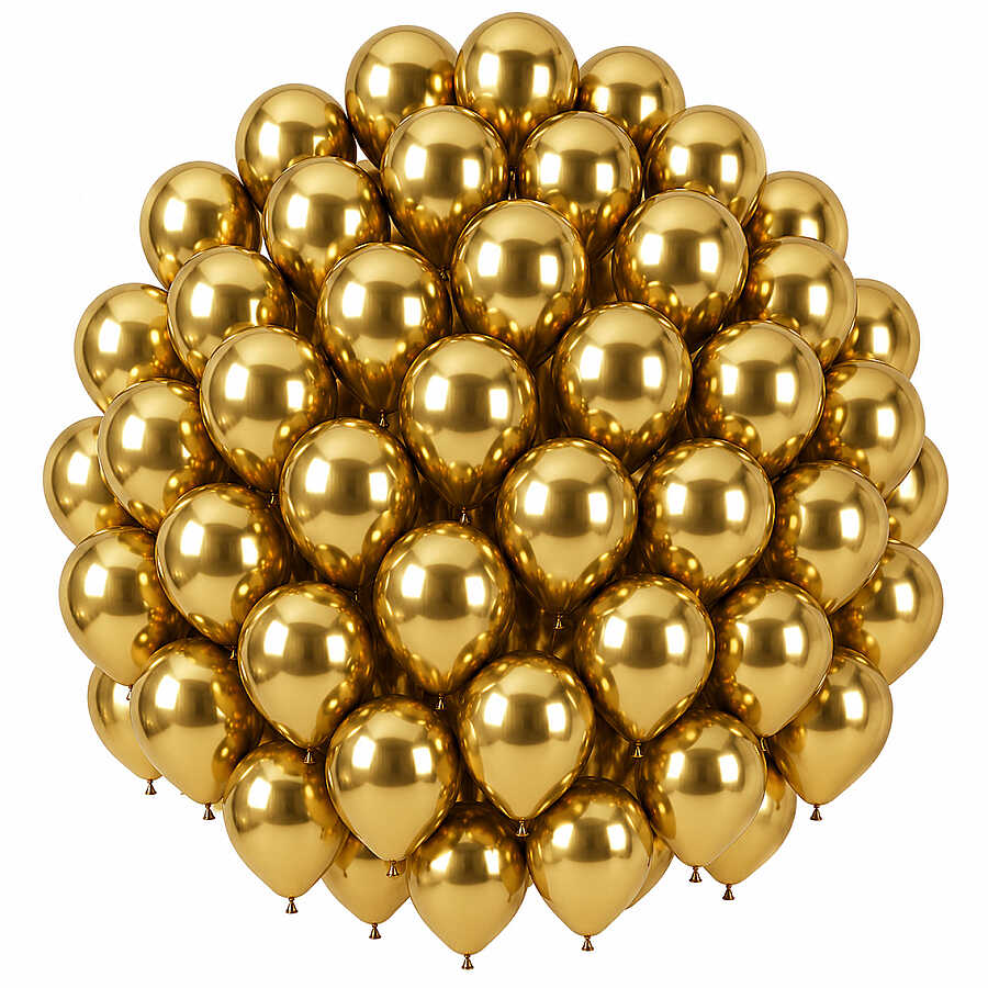 Altın Renk Lateks krom Balon (30 cm) - 50 Adet