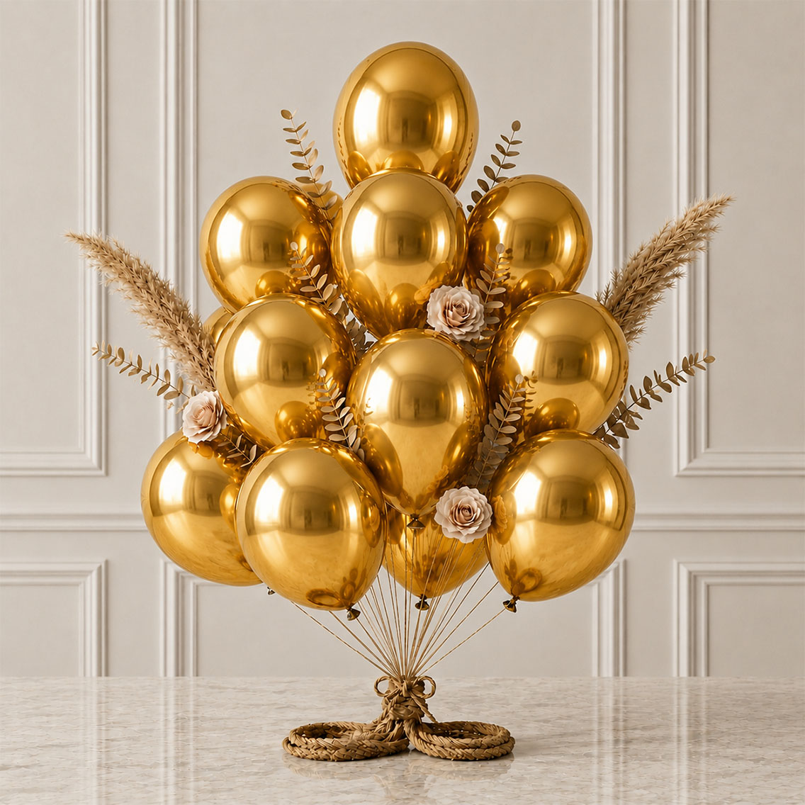 Altın Renk Lateks Metalik Balon (30 cm) - 12 Adet
