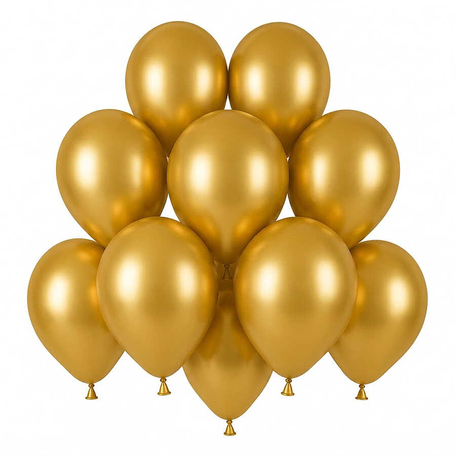 Altın Renk Lateks Pastel Balon (13 cm) - 10 Adet