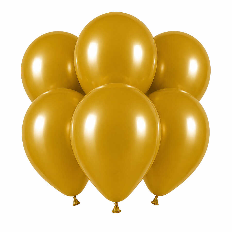 Altın Renk Lateks Pastel Balon (30 cm) - 6 Adet