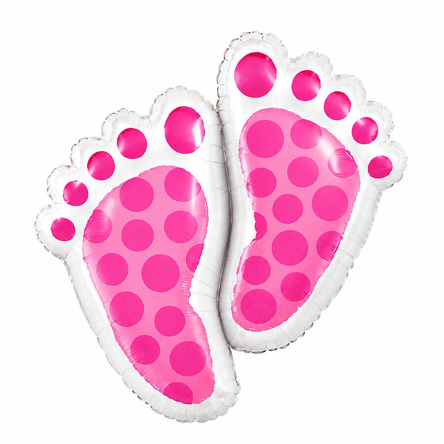 Baby Ayak İzi Pembe Folyo Balon