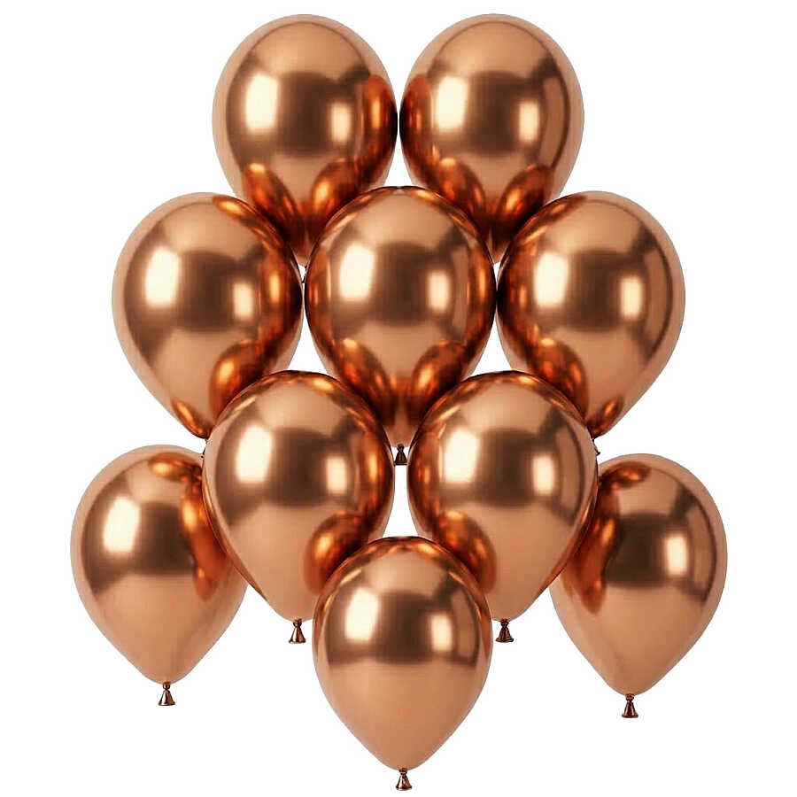 Bakır Renk Lateks krom Balon (15 cm) - 10 Adet