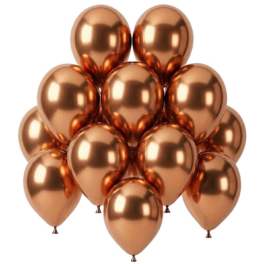 Bakır Renk Lateks krom Balon (30 cm) - 12 Adet