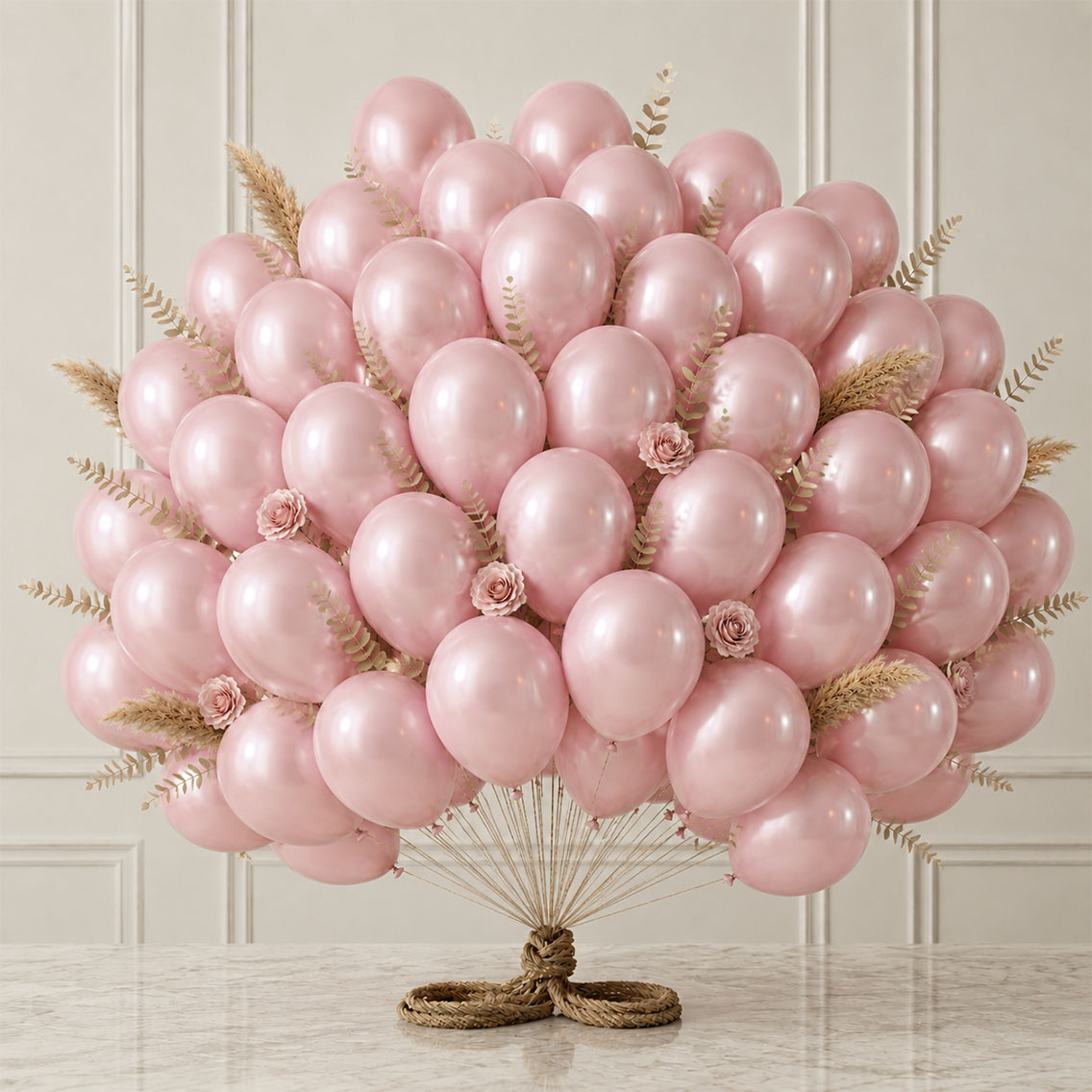 Bebek Pembe Renk Lateks Metalik Balon (30 cm) - 50 Adet