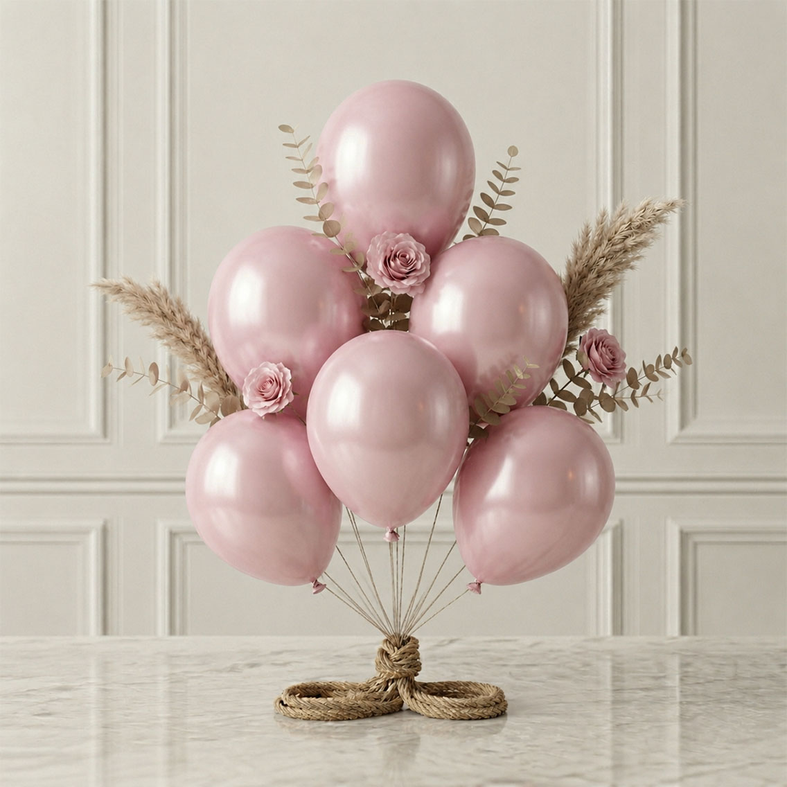 Bebek Pembe Renk Lateks Metalik Balon (30 cm) - 6 Adet