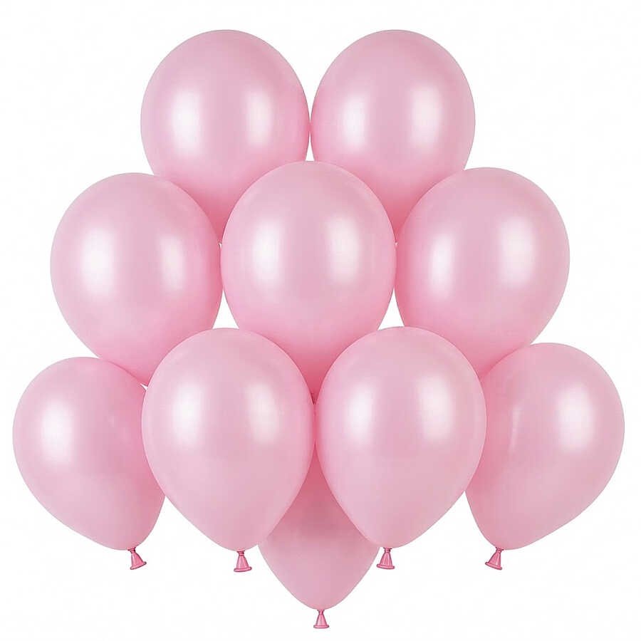 Bebek Pembe Renk Lateks Pastel Balon (13 cm) - 10 Adet