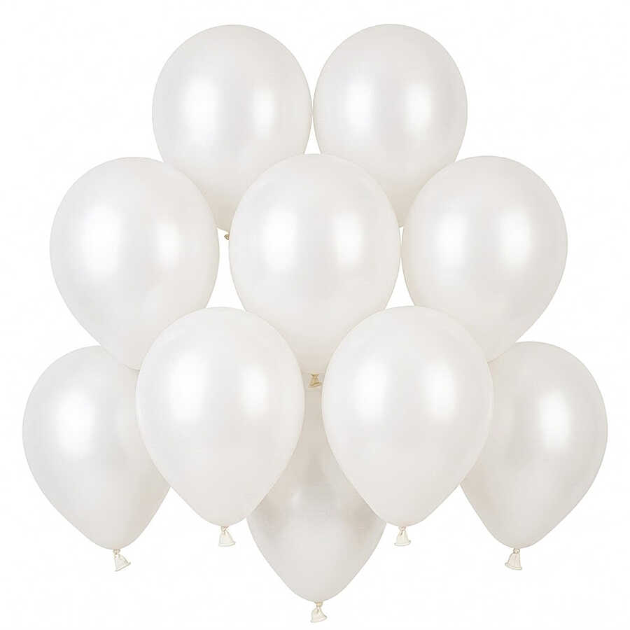 Beyaz Renk Lateks Pastel Balon (13 cm) - 10 Adet
