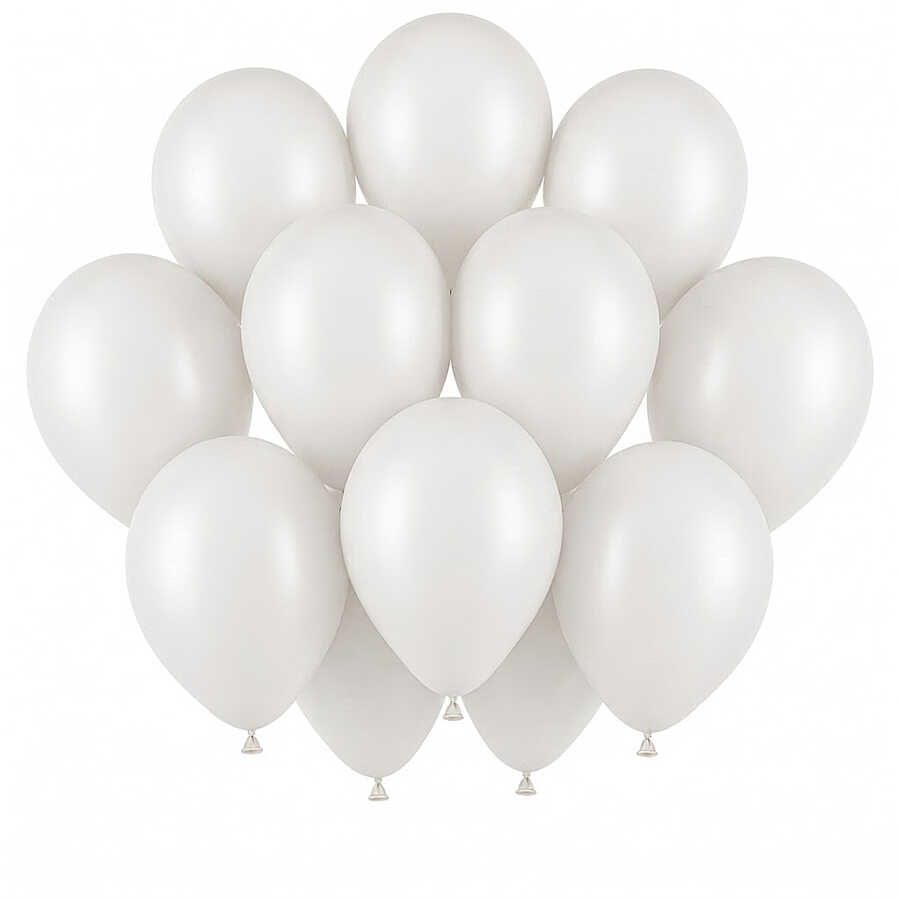 Beyaz Renk Lateks Pastel Balon (30 cm) - 12 Adet