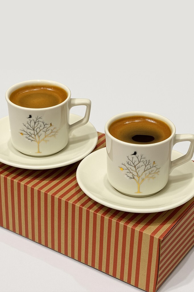 Beysüs 2'li Porselen Kahve Fincan Takımı Hayat Ağacı Desenli - 3