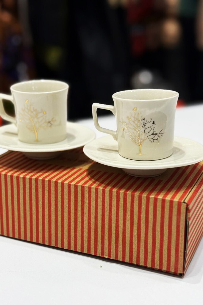 Beysüs 2'li Porselen Kahve Fincan Takımı Hayat Ağacı Desenli - 5