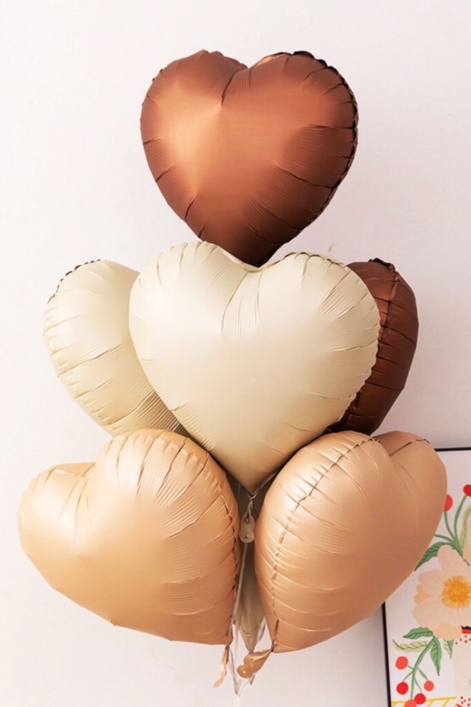 Beysüs 8 Yaş Retro Doğum Günü Balon Seti 5 Adet Kalp Balon - 4