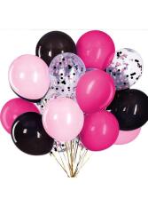 Beysüs Black Pink Transparent Pembe Siyah Şeffaf 50 Adet Balon Seti Zincir Aparatı ve Balon Bandı - 2