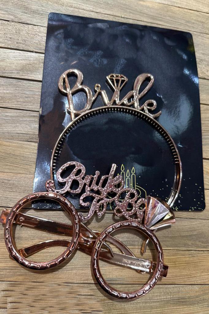 Beysüs Bride To Be Tac Gözlük Set Rosegold