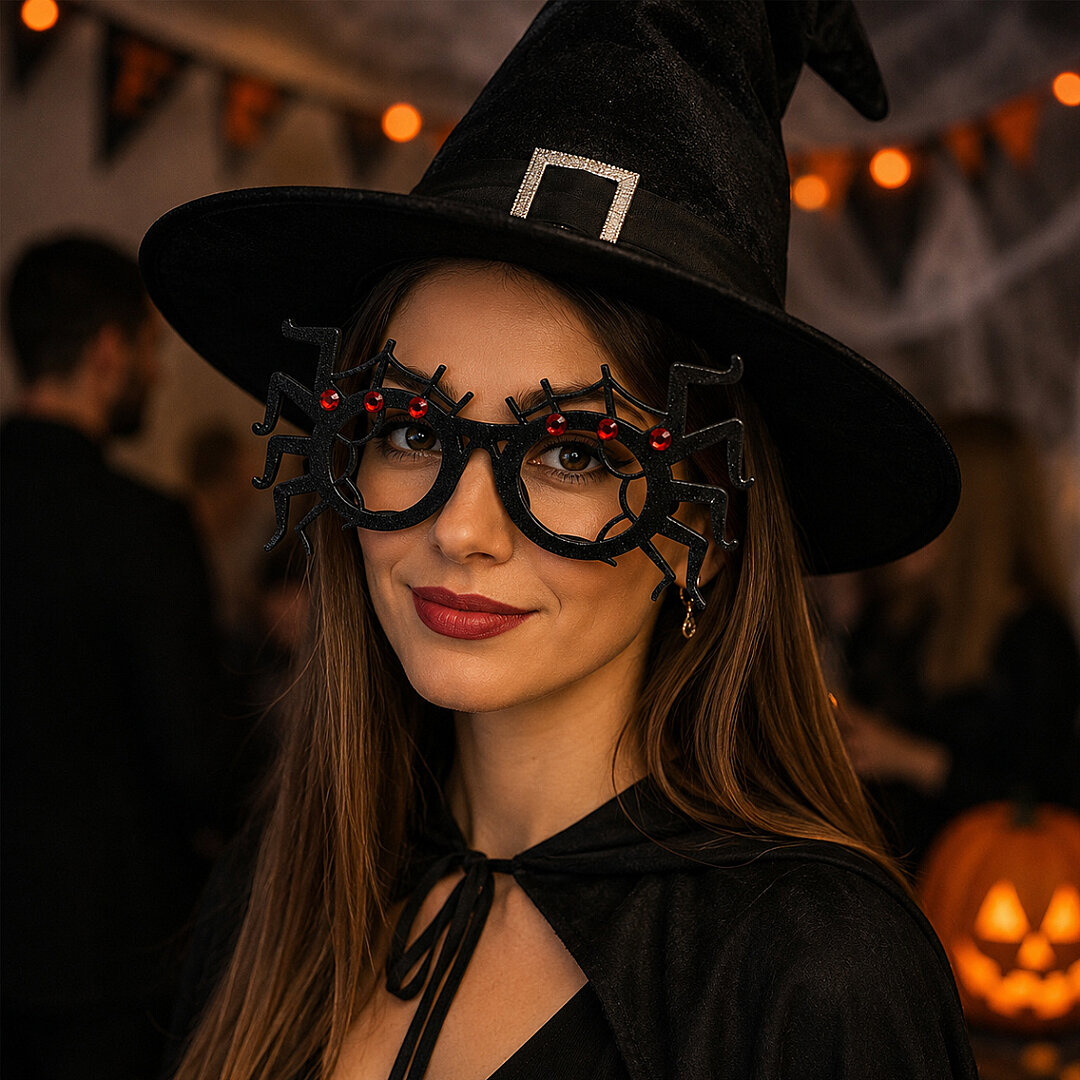 Beysüs Cadılar Bayramı Halloween Gözlük Örümcek Desenli - Beysüs